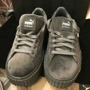 Fenty By Rihanna Gray Velvet Puma Creepers Size 9